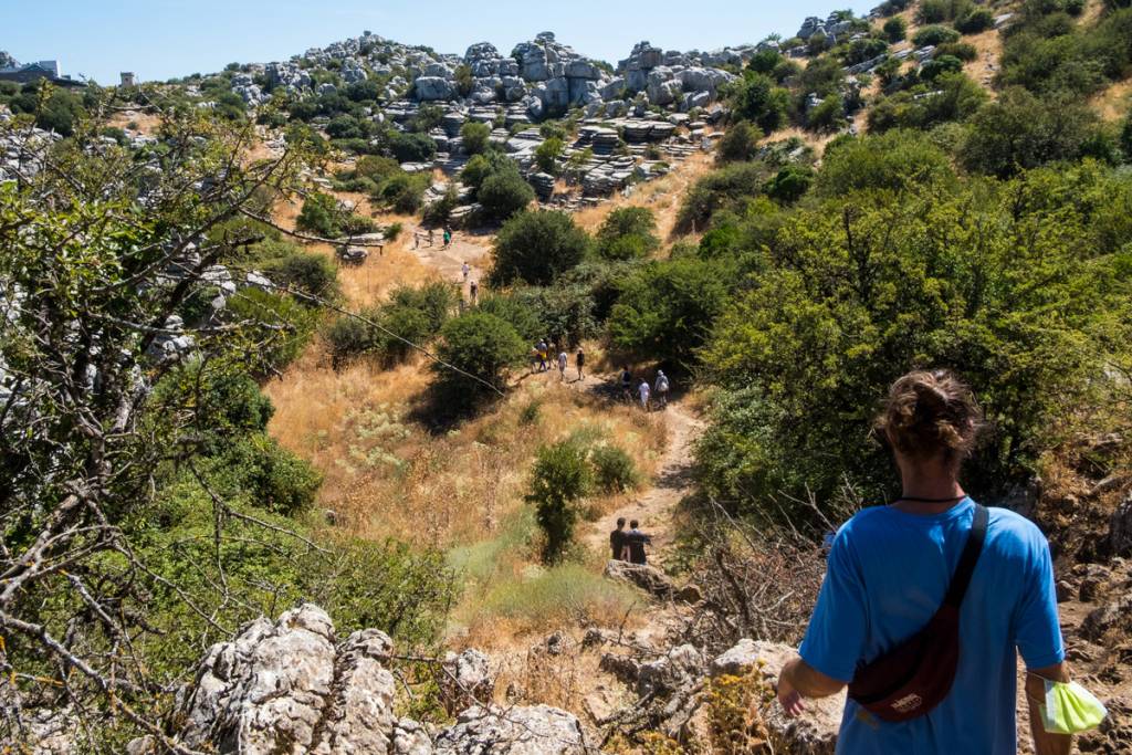 Looking across the rocky valley of El Torcal